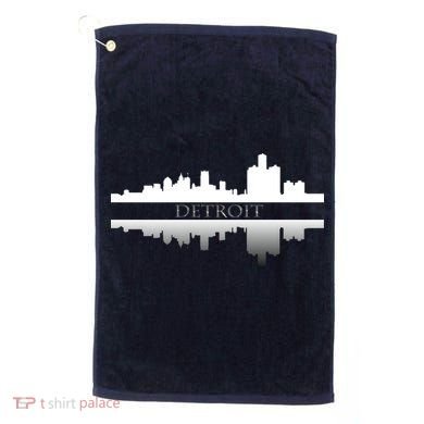 Detroit Mirrored Skyline Golf Towel