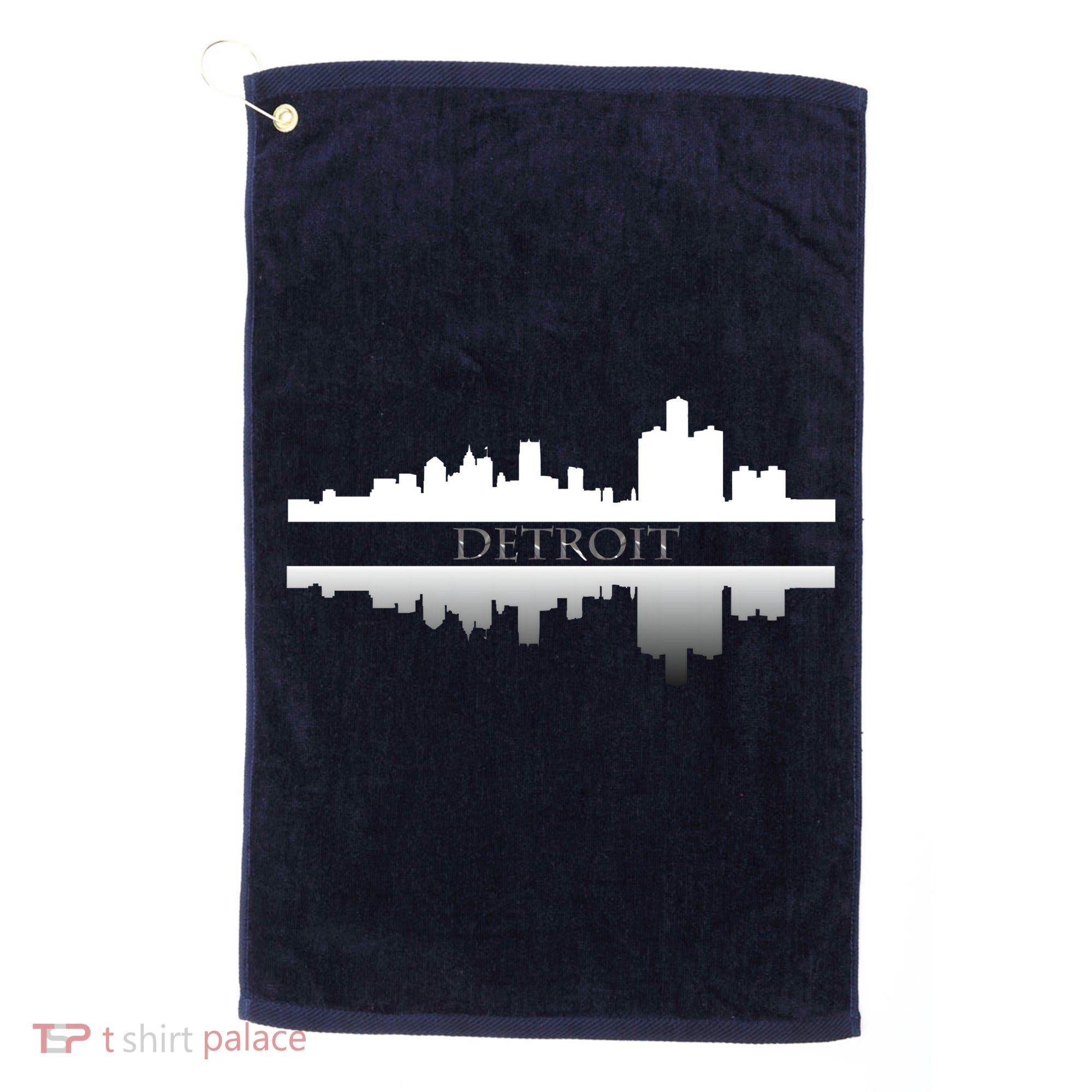 Detroit Mirrored Skyline Golf Towel