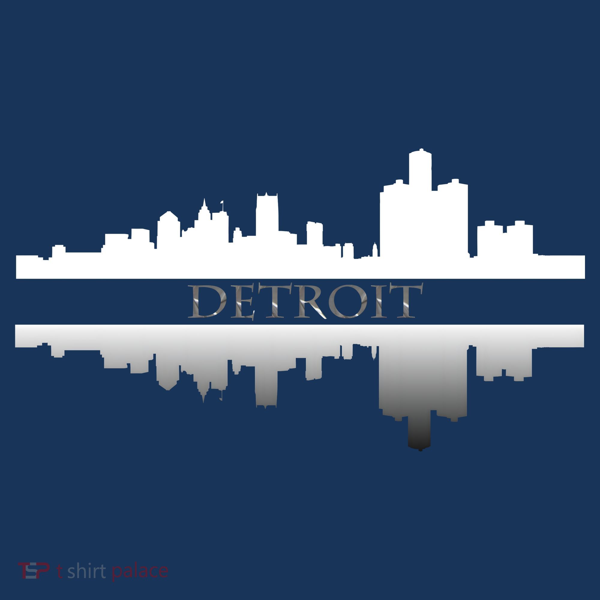Detroit Mirrored Skyline Women's Long Sleeve Shirt