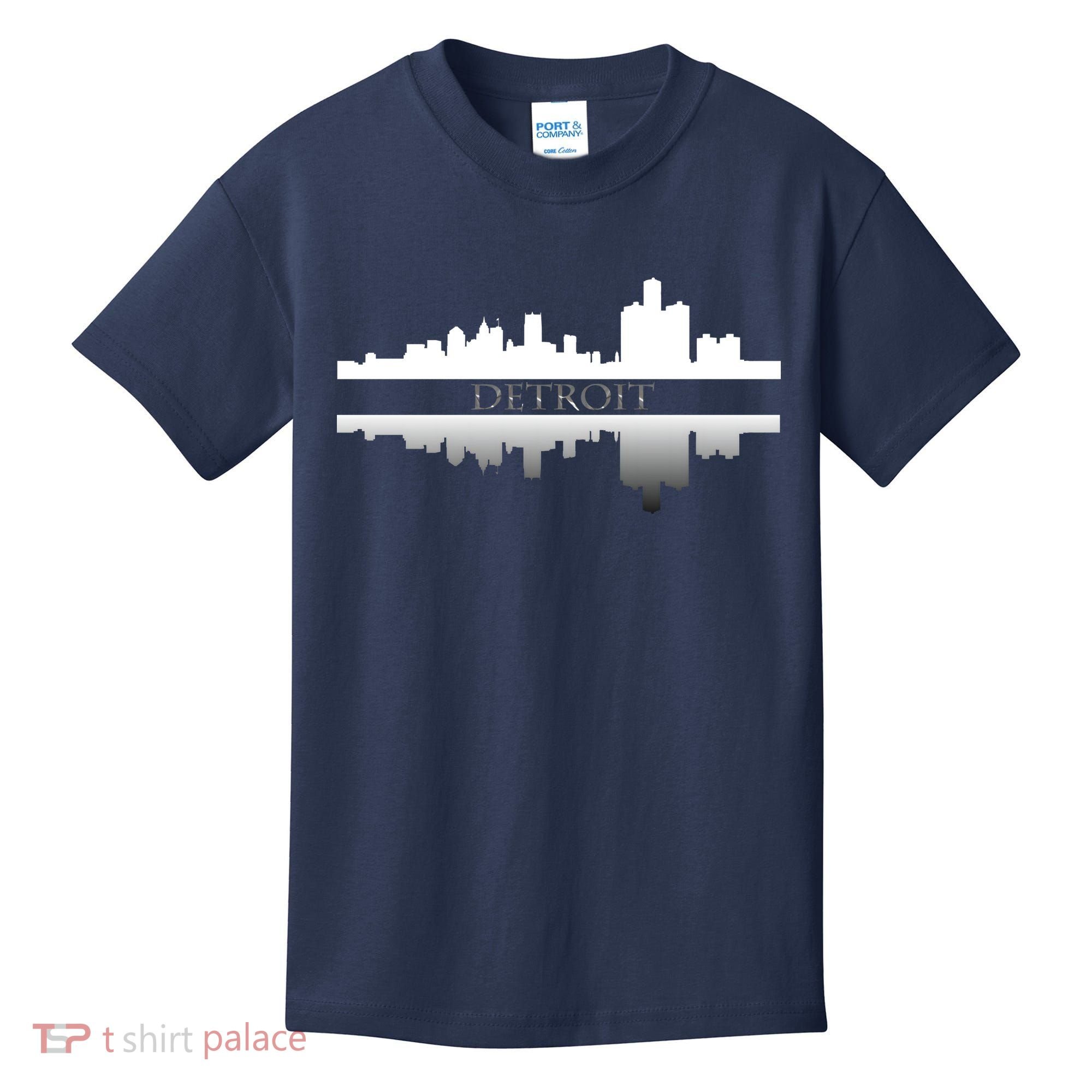 Detroit Mirrored Skyline Kids T-Shirt