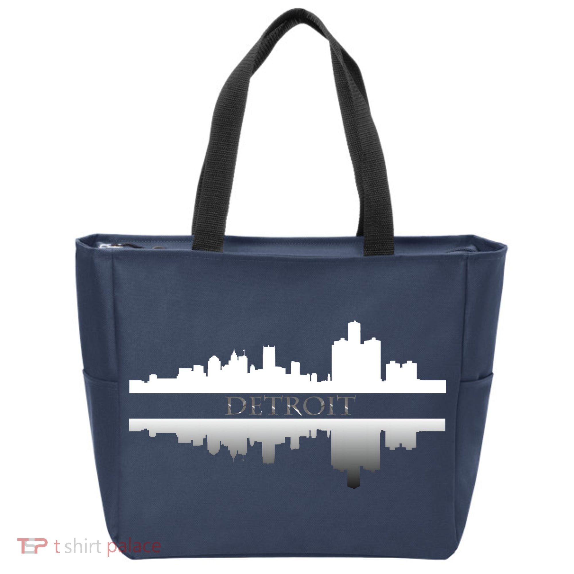 Detroit Mirrored Skyline Tote Bag