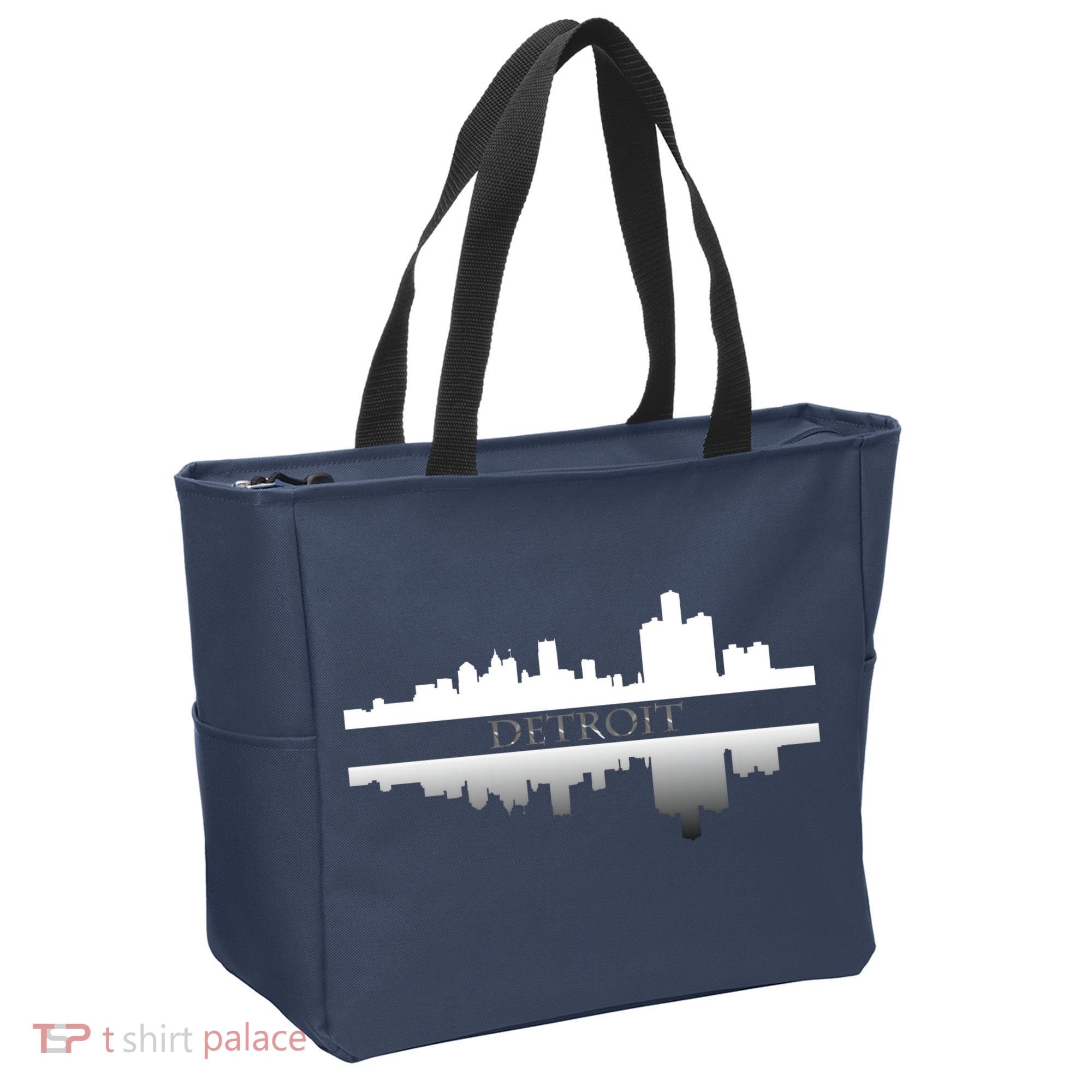 Detroit Mirrored Skyline Tote Bag