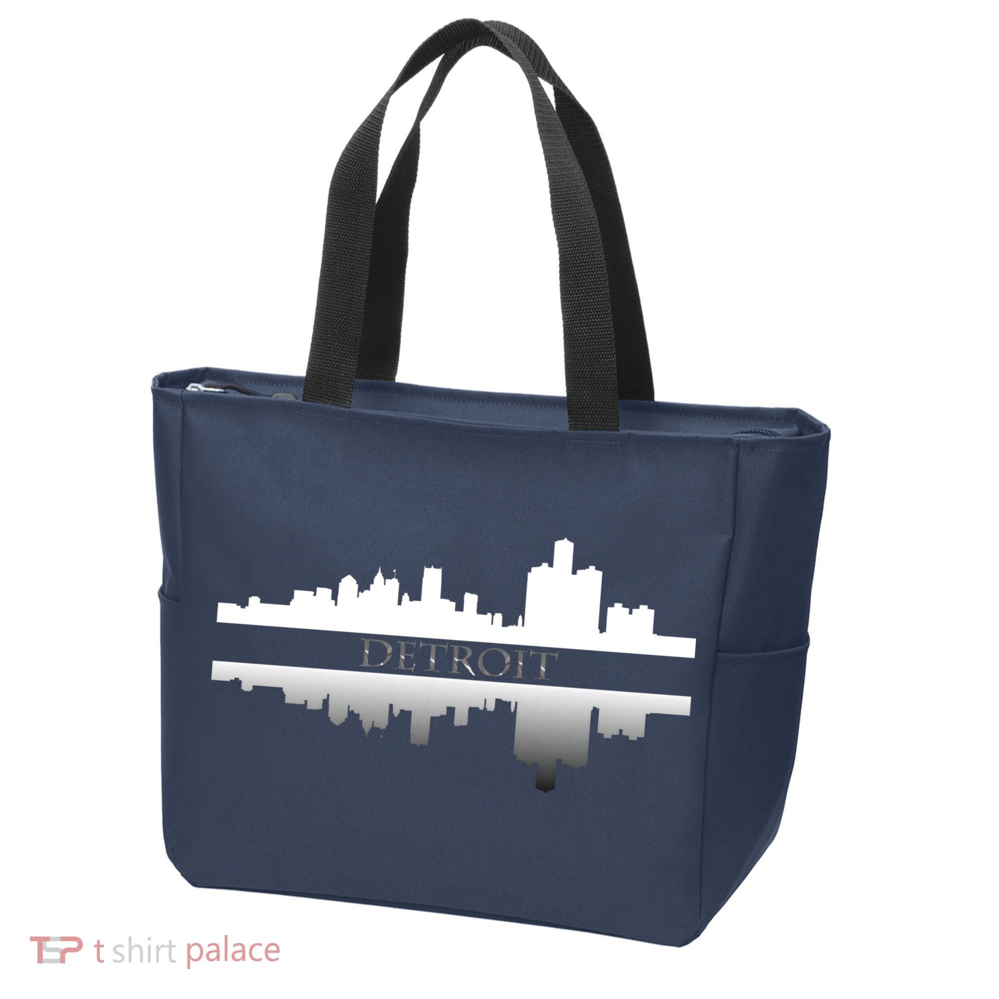 Detroit Mirrored Skyline Tote Bag