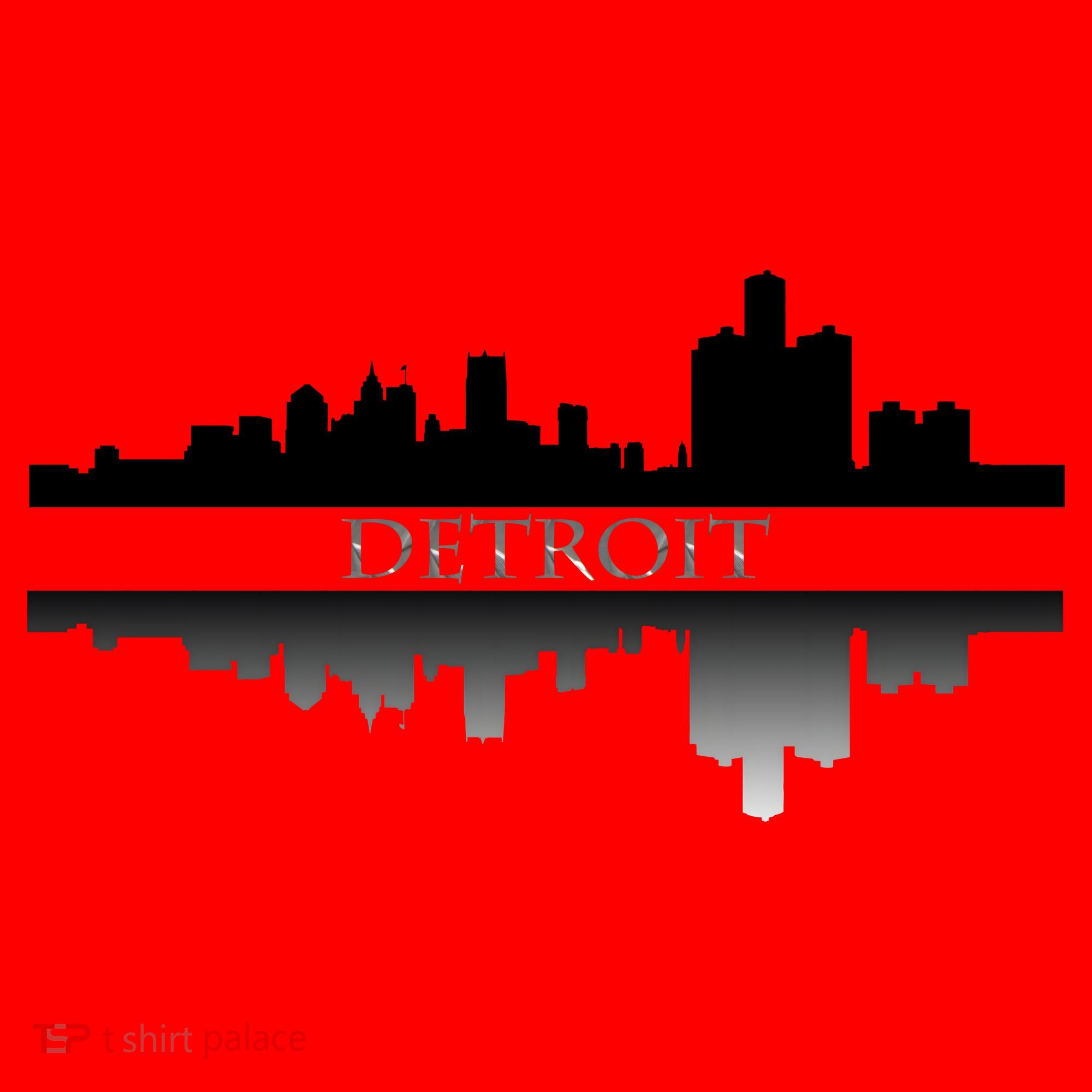 Detroit Mirrored Skyline Santa Hat