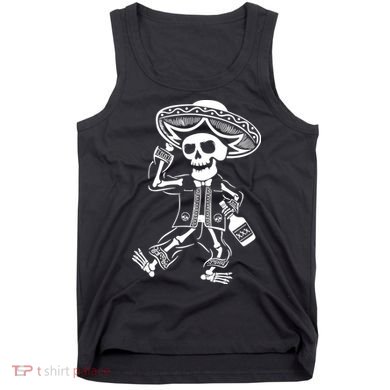 Drunk Mariachi Skeleton Tank Top