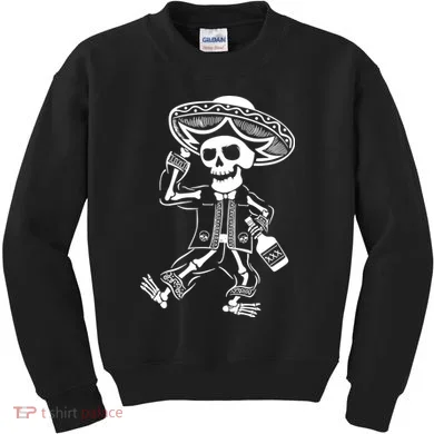 Drunk Mariachi Skeleton Kids Sweatshirt
