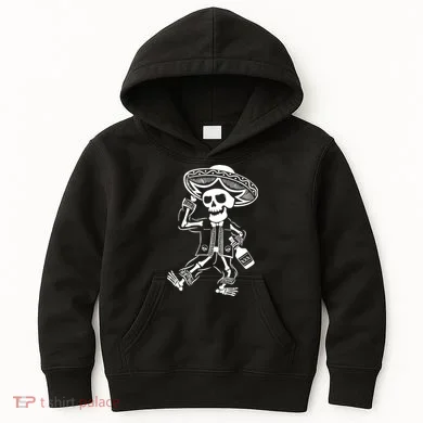 Drunk Mariachi Skeleton Kids Hoodie