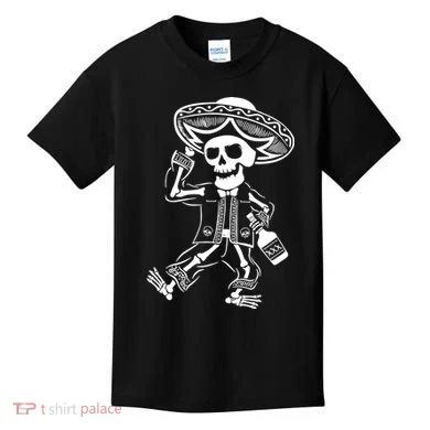 Drunk Mariachi Skeleton Kids T-Shirt