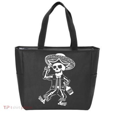 Drunk Mariachi Skeleton Tote Bag