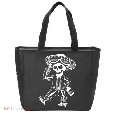 Drunk Mariachi Skeleton Tote Bag