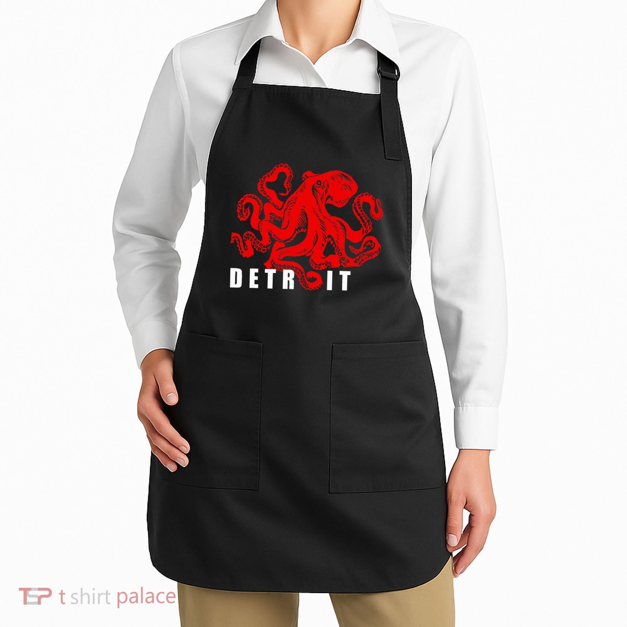 Detroit Michigan Souvenir Octopus Kraken Detroit Apron