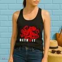 Detroit Michigan Souvenir Octopus Kraken Detroit Women's Tank Top thumb 2