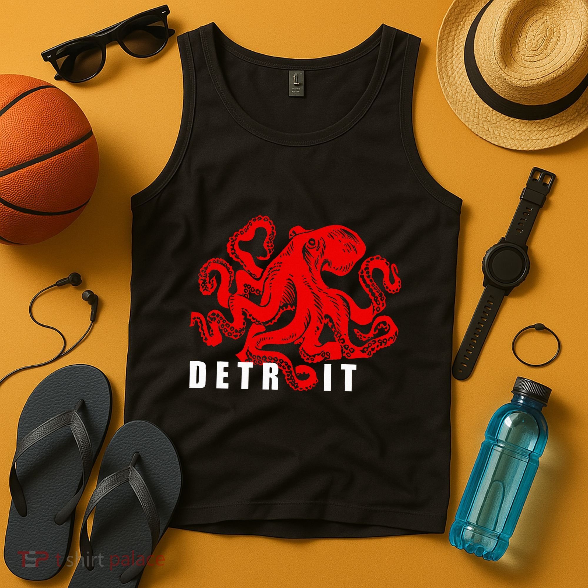 Detroit Michigan Souvenir Octopus Kraken Detroit Tank Top