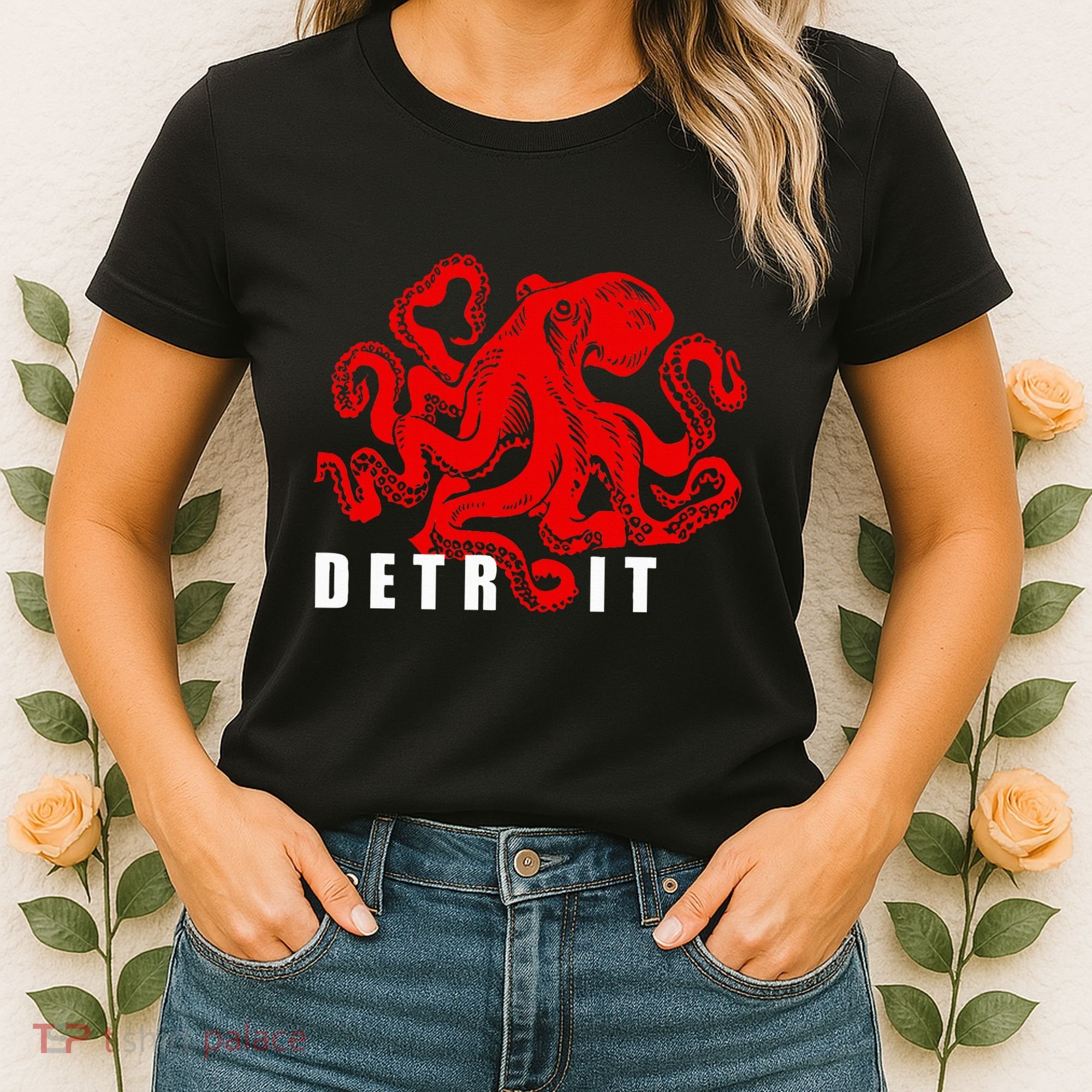 Detroit Michigan Souvenir Octopus Kraken Detroit Women's T-Shirt