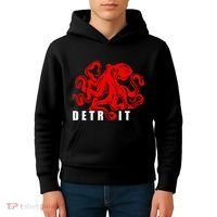 Detroit Michigan Souvenir Octopus Kraken Detroit Kids Hoodie thumb 4