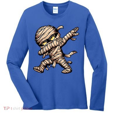 Dabbing Mummy Spooky Dab Dancing Halloween Cool Gift Women's Long Sleeve Shirt