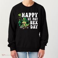 Dino Monster Truck Happy St Pat Rex Day St Patricks Day Cool Gift Women's Sweatshirt thumb 0