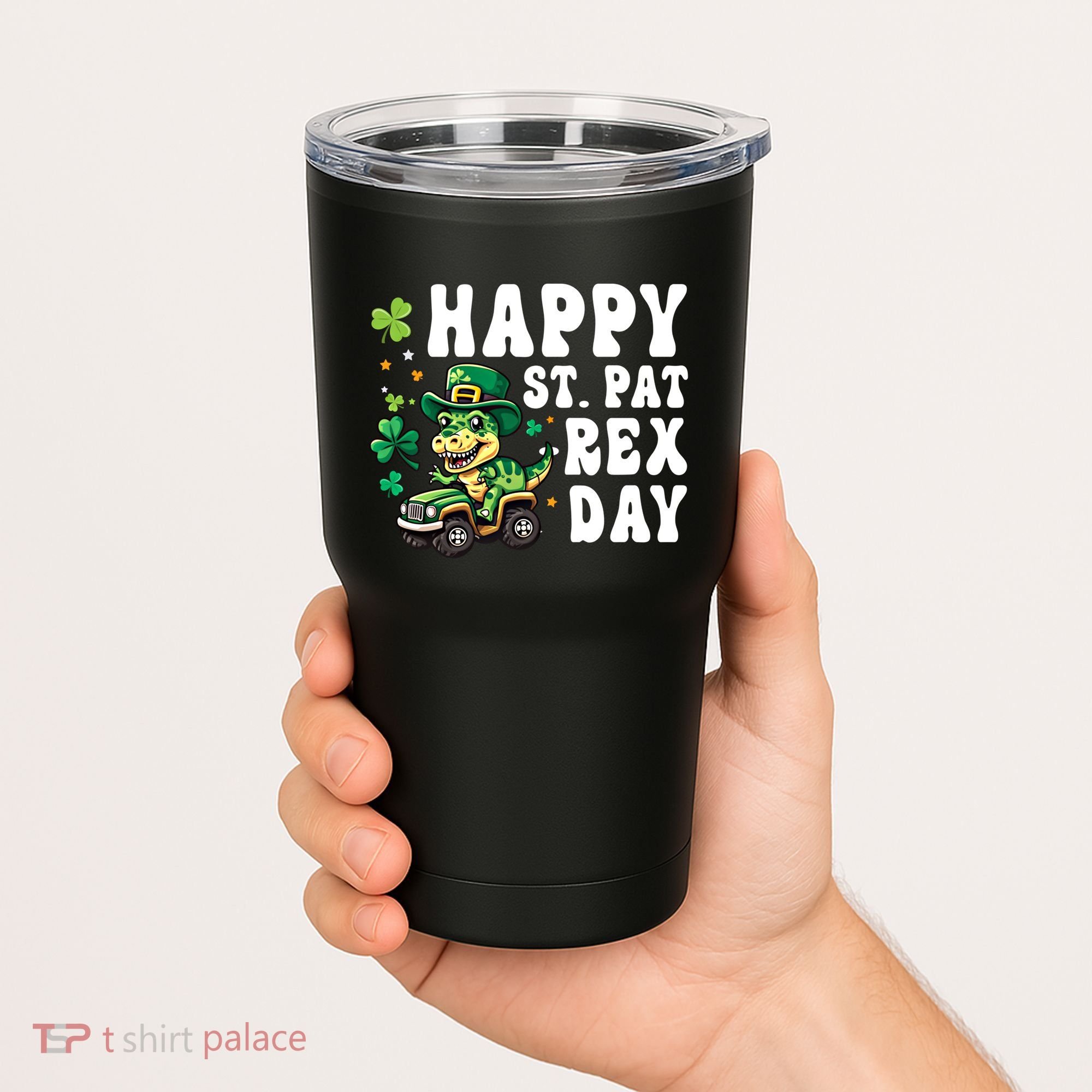 Dino Monster Truck Happy St Pat Rex Day St Patricks Day Cool Gift Tumbler
