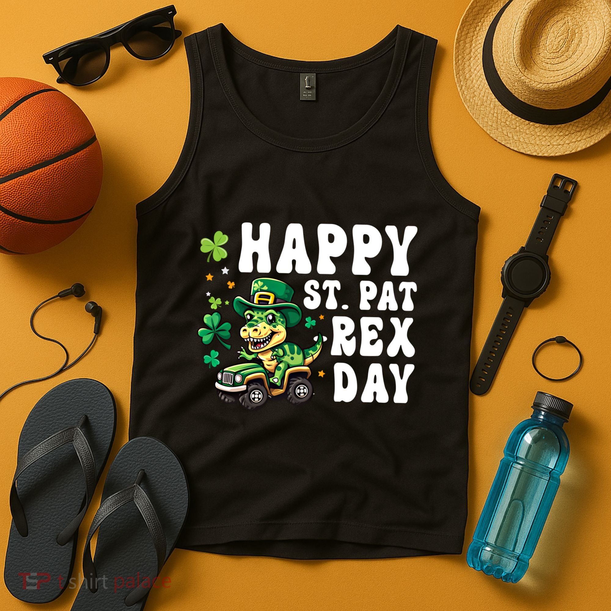 Dino Monster Truck Happy St Pat Rex Day St Patricks Day Cool Gift Tank Top