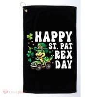 Dino Monster Truck Happy St Pat Rex Day St Patricks Day Cool Gift Golf Towel thumb 0
