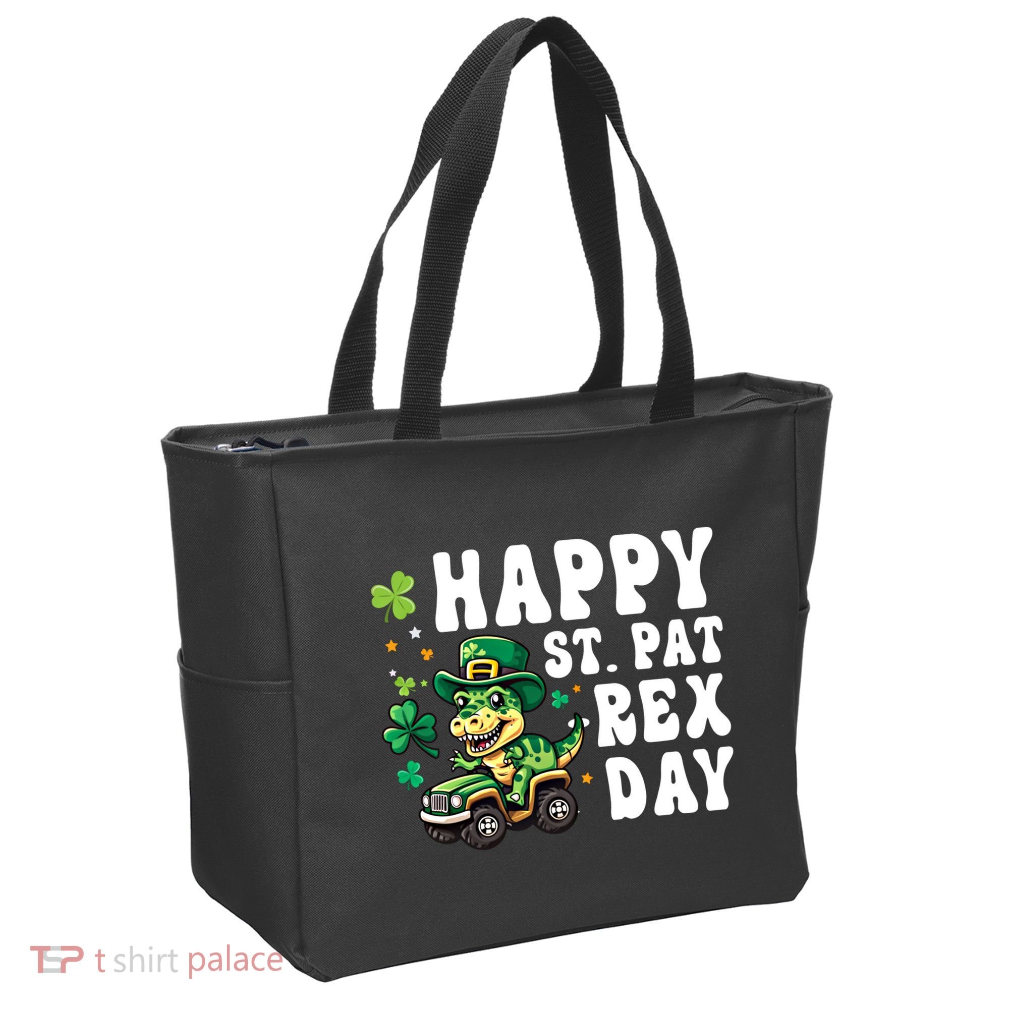 Dino Monster Truck Happy St Pat Rex Day St Patricks Day Cool Gift Tote Bag