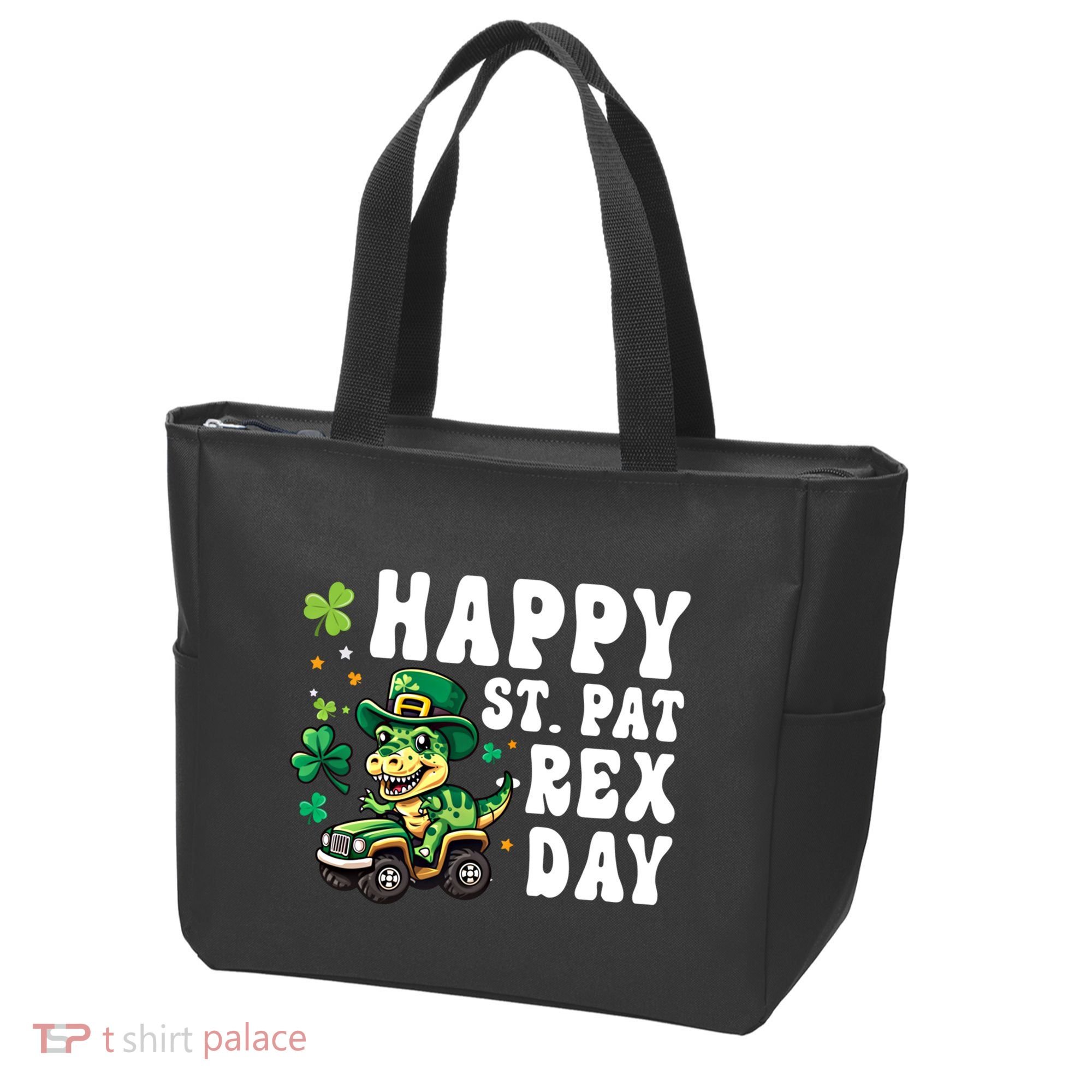 Dino Monster Truck Happy St Pat Rex Day St Patricks Day Cool Gift Tote Bag
