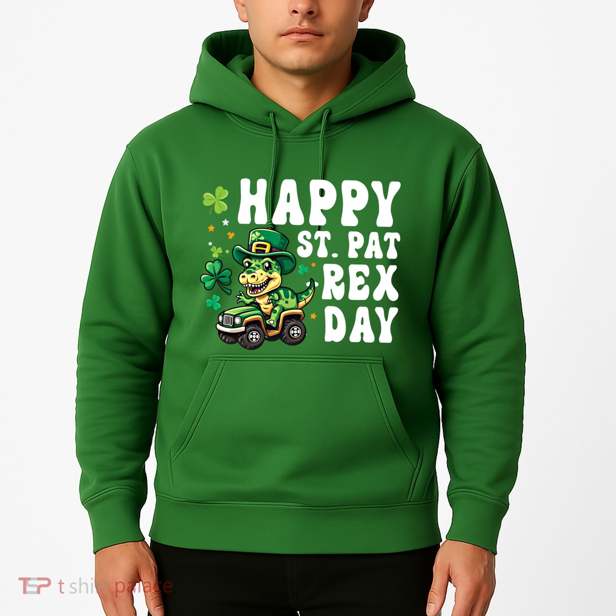Dino Monster Truck Happy St Pat Rex Day St Patricks Day Cool Gift Hoodie
