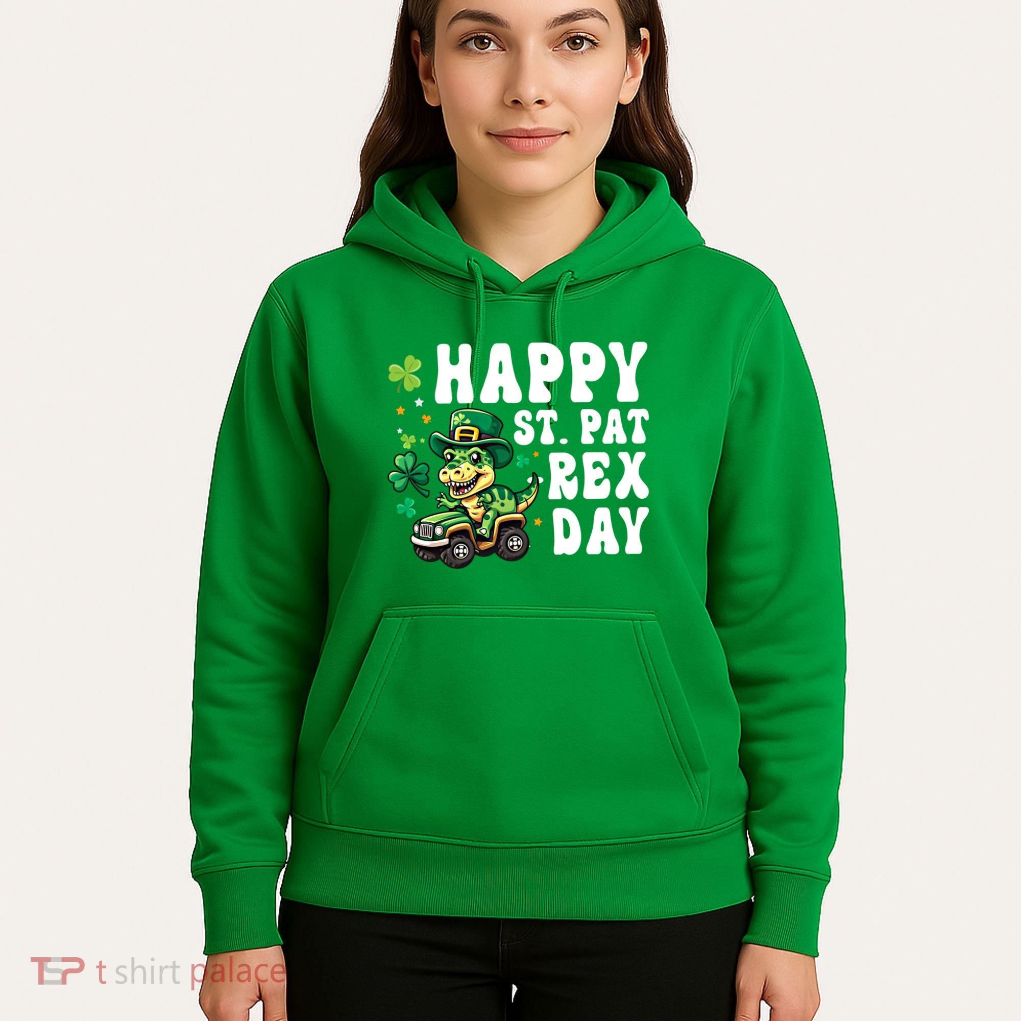Dino Monster Truck Happy St Pat Rex Day St Patricks Day Cool Gift Hoodie