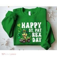 Dino Monster Truck Happy St Pat Rex Day St Patricks Day Cool Gift Sweatshirt thumb 2