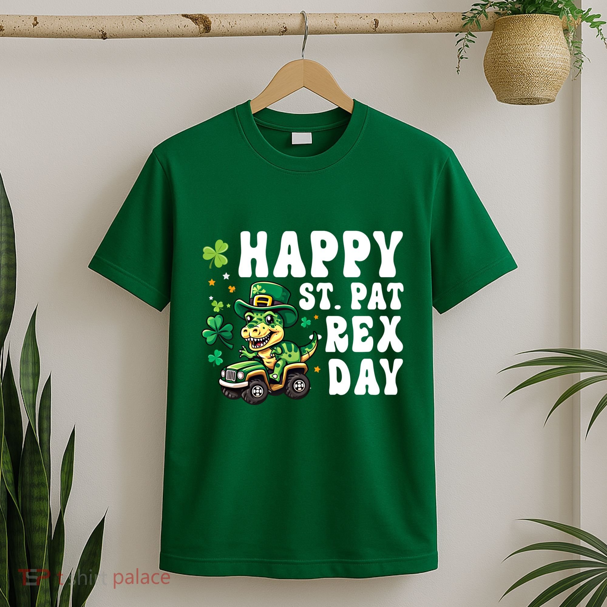 Dino Monster Truck Happy St Pat Rex Day St Patricks Day Cool Gift T-Shirt