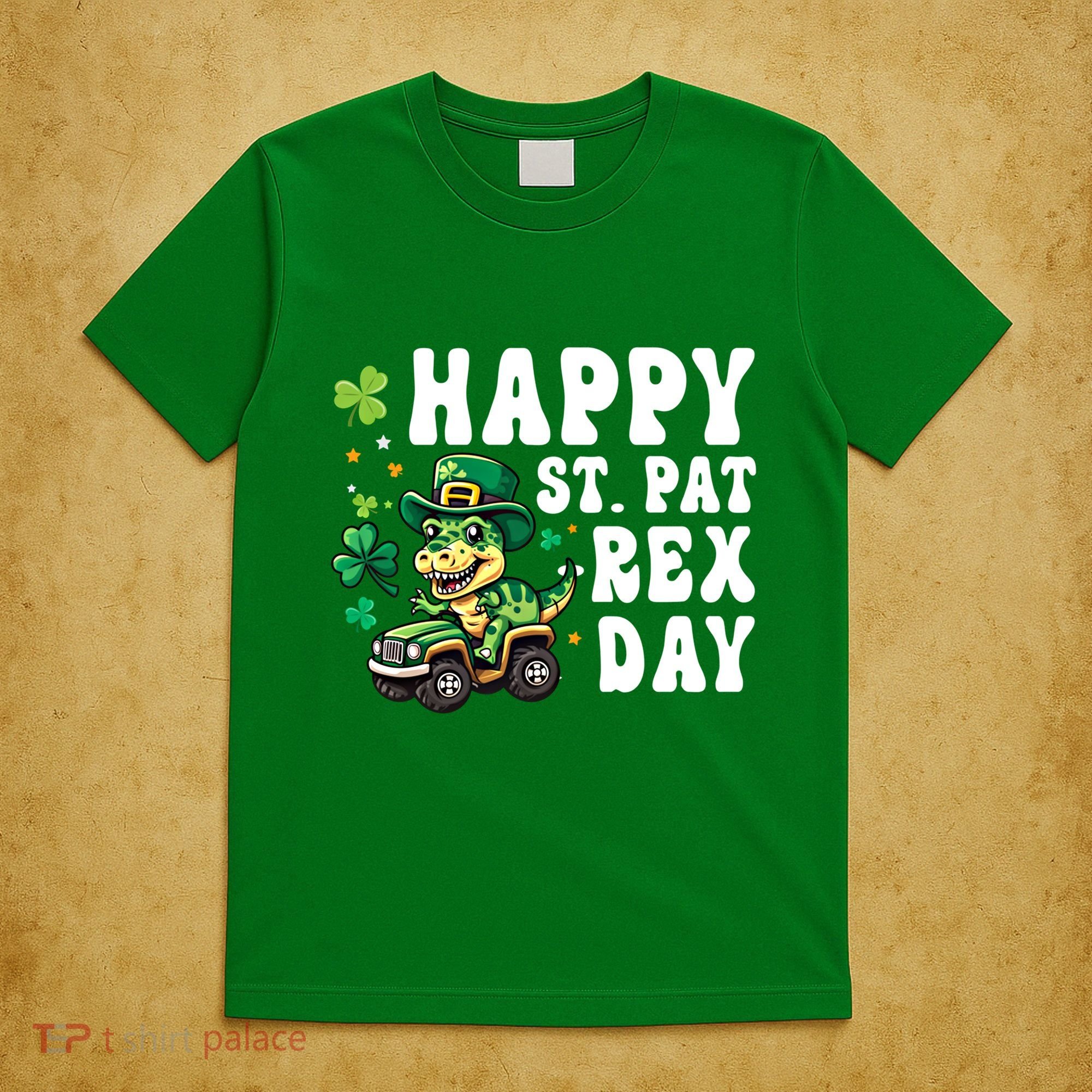 Dino Monster Truck Happy St Pat Rex Day St Patricks Day Cool Gift T-Shirt