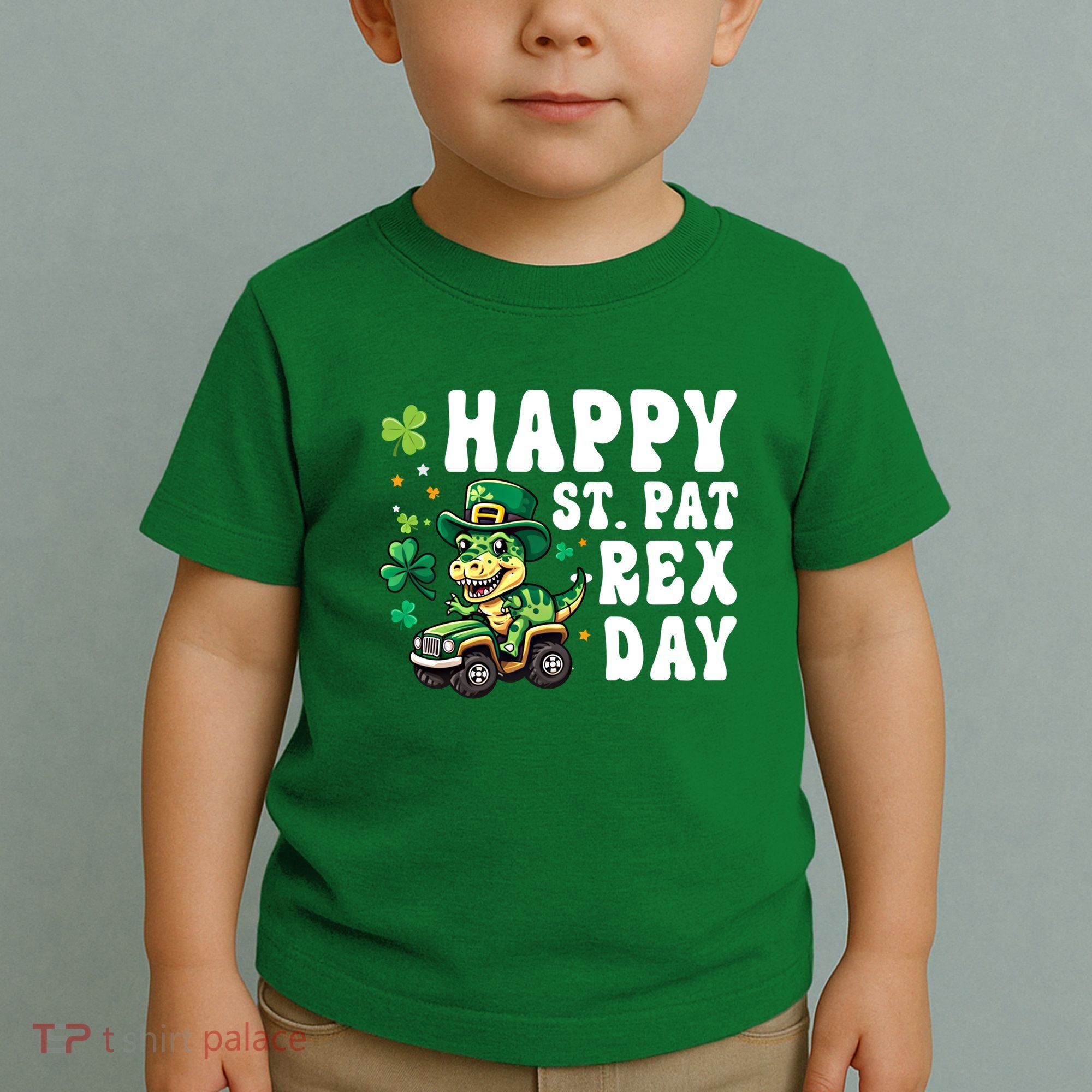 Dino Monster Truck Happy St Pat Rex Day St Patricks Day Cool Gift Toddler T-Shirt