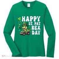Dino Monster Truck Happy St Pat Rex Day St Patricks Day Cool Gift Women's Long Sleeve Shirt thumb 0