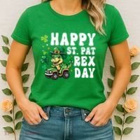 Dino Monster Truck Happy St Pat Rex Day St Patricks Day Cool Gift Women's T-Shirt thumb 2