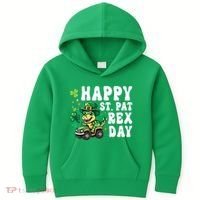 Dino Monster Truck Happy St Pat Rex Day St Patricks Day Cool Gift Kids Hoodie thumb 0
