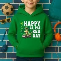 Dino Monster Truck Happy St Pat Rex Day St Patricks Day Cool Gift Kids Hoodie thumb 2