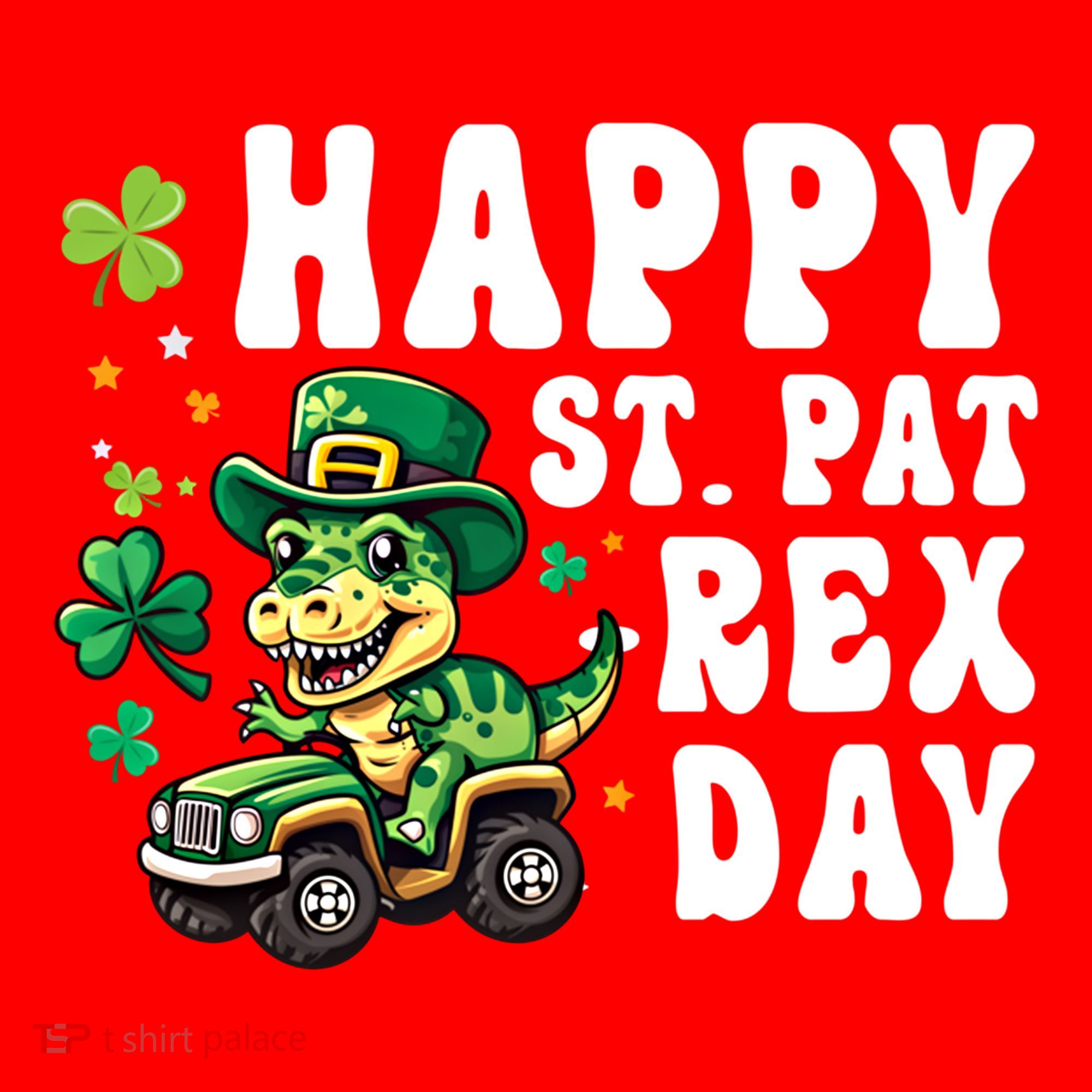 Dino Monster Truck Happy St Pat Rex Day St Patricks Day Cool Gift Santa Hat