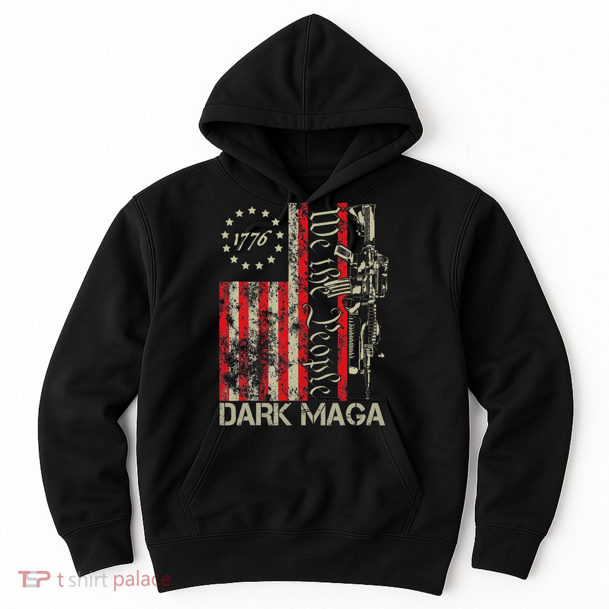 Dark Maga Trump 2024 Us Flag President Campaign Hoodie