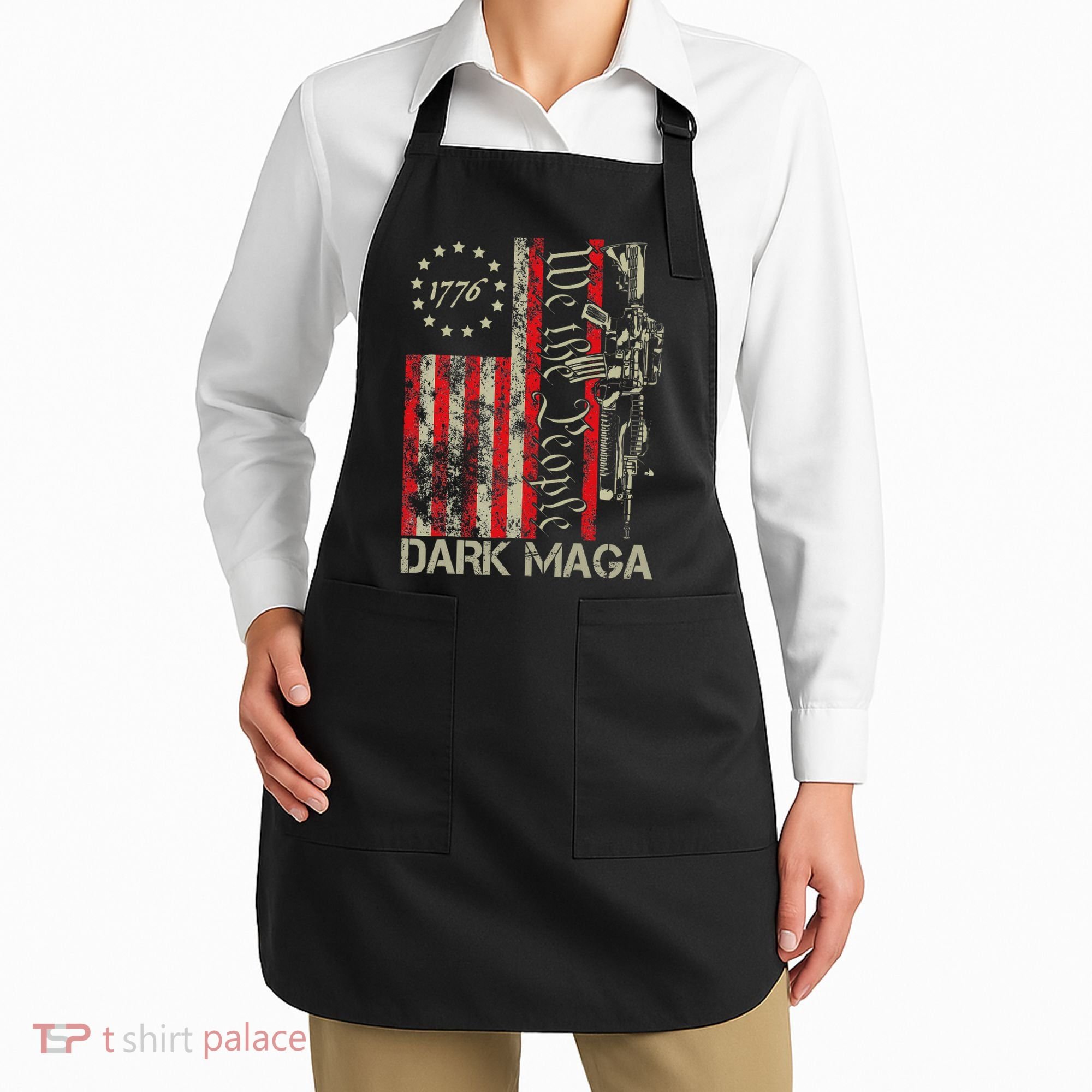 Dark Maga Trump 2024 Us Flag President Campaign Apron