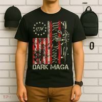 Dark Maga Trump 2024 Us Flag President Campaign T-Shirt thumb 6