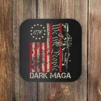 Dark Maga Trump 2024 Us Flag President Campaign Coaster thumb 0