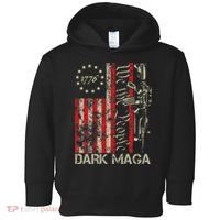 Dark Maga Trump 2024 Us Flag President Campaign Toddler Hoodie thumb 0