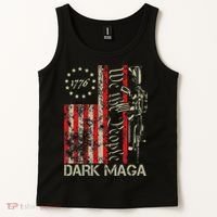 Dark Maga Trump 2024 Us Flag President Campaign Tank Top thumb 2