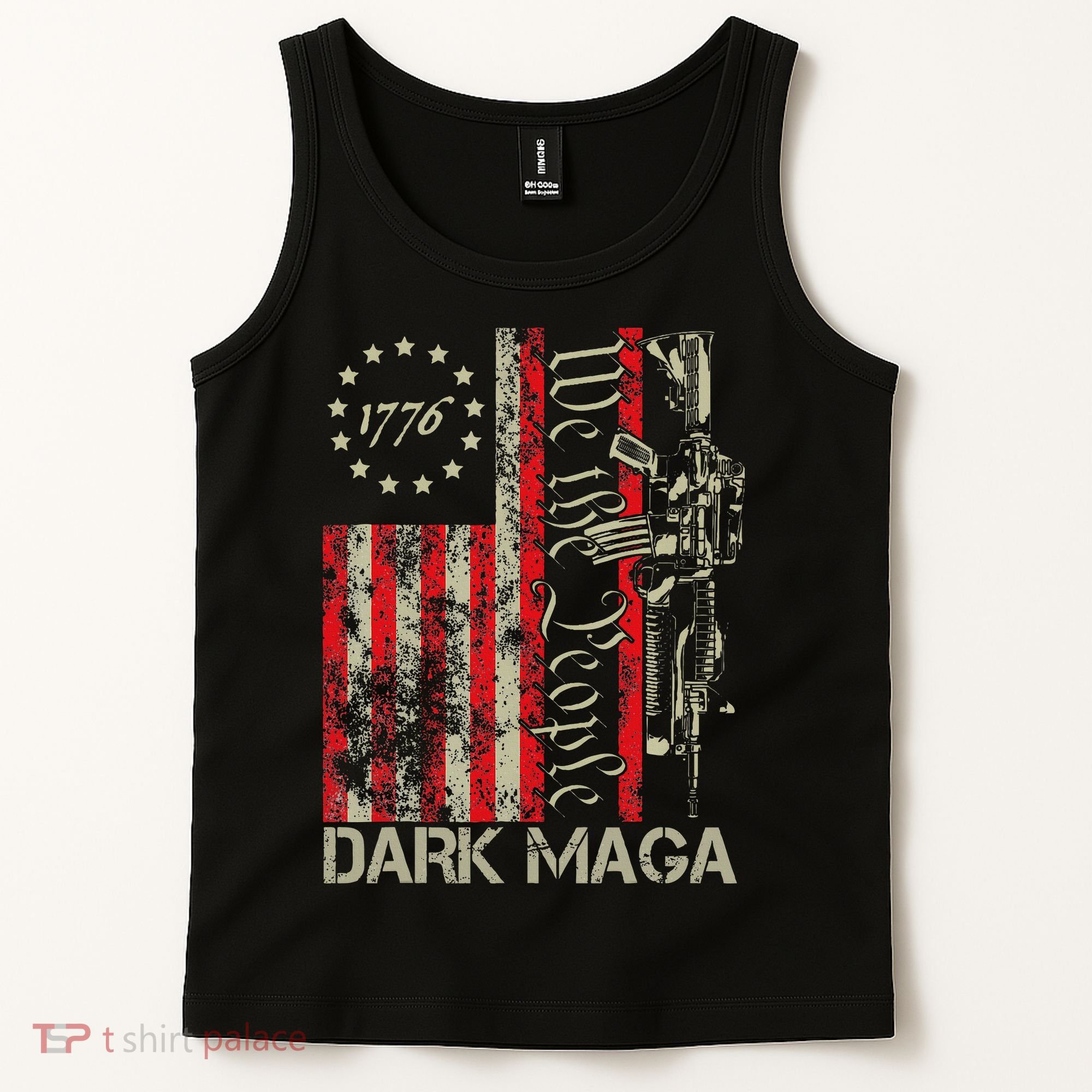 Dark Maga Trump 2024 Us Flag President Campaign Tank Top
