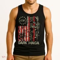 Dark Maga Trump 2024 Us Flag President Campaign Tank Top thumb 3