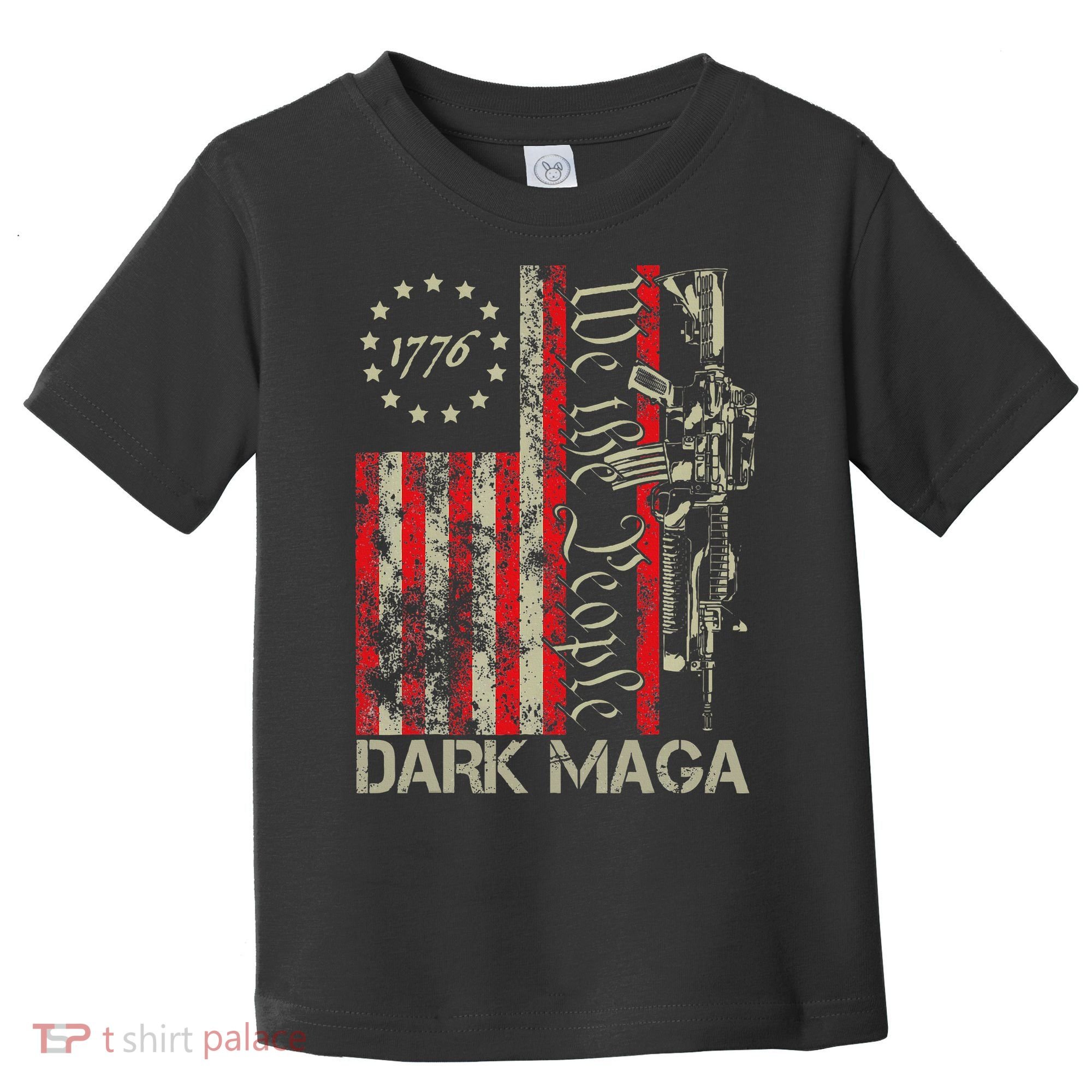 Dark Maga Trump 2024 Us Flag President Campaign Toddler T-Shirt