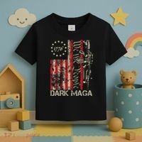 Dark Maga Trump 2024 Us Flag President Campaign Toddler T-Shirt thumb 3