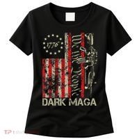 Dark Maga Trump 2024 Us Flag President Campaign Women's T-Shirt thumb 0