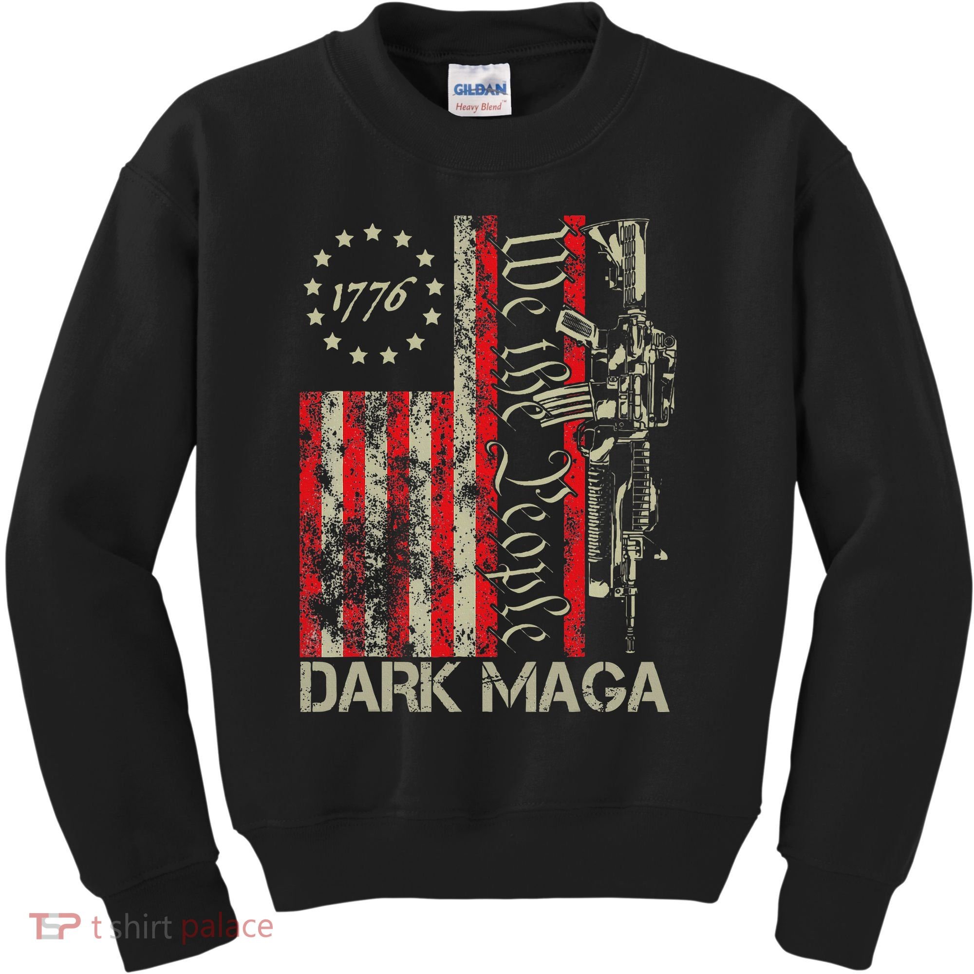 Dark Maga Trump 2024 Us Flag President Campaign Kids Sweatshirt