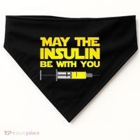 Diabetes May The Insulin Be With You Gift USA-Made Doggie Bandana thumb 0